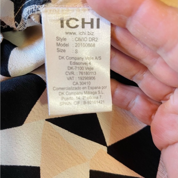 NWT Ishi crepe dress, black dusty pink and cream, size L - Picture 4 of 5